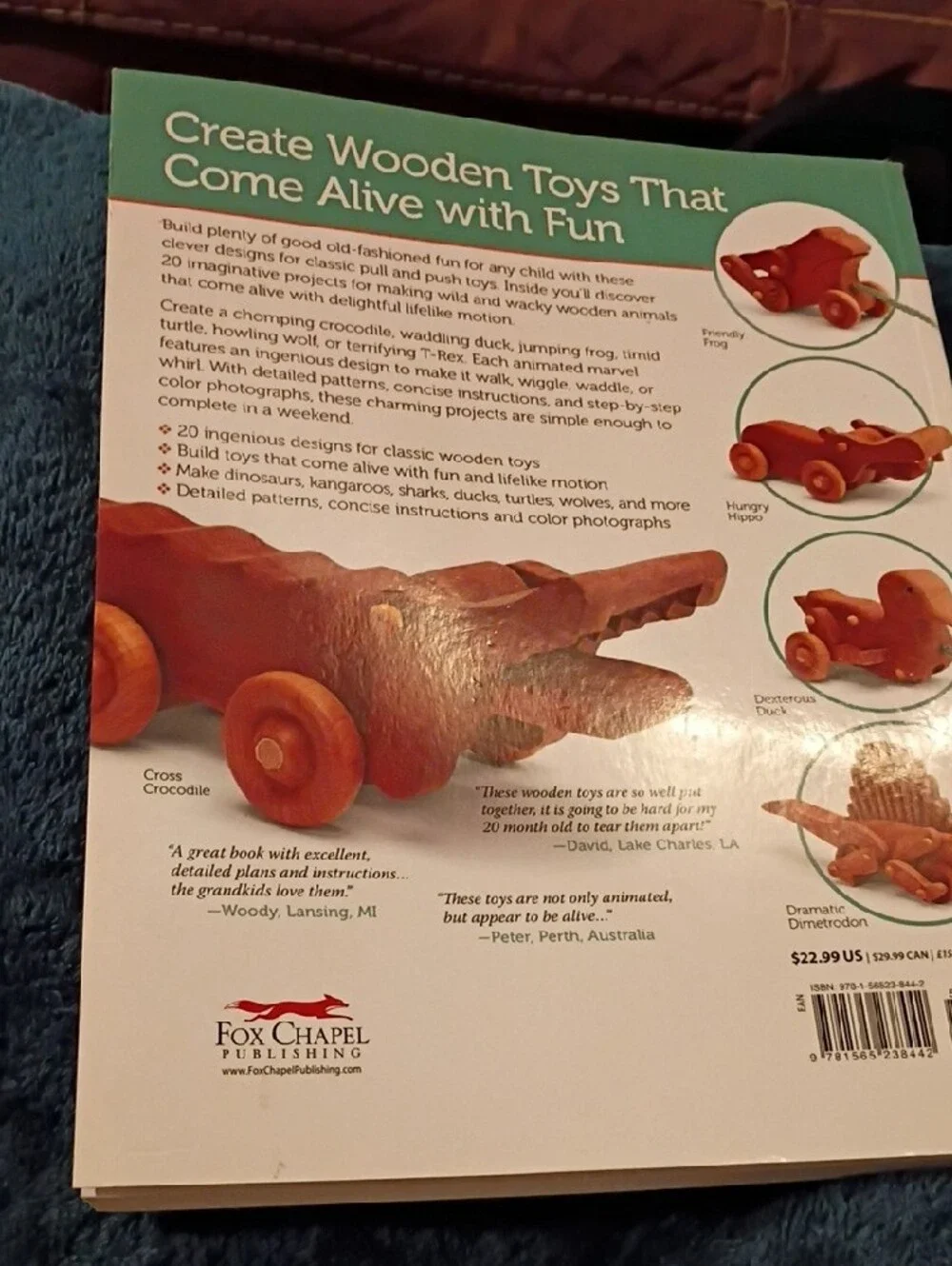 Animated Animal Toys in Wood - - Red Wooden Toy Dinosaur